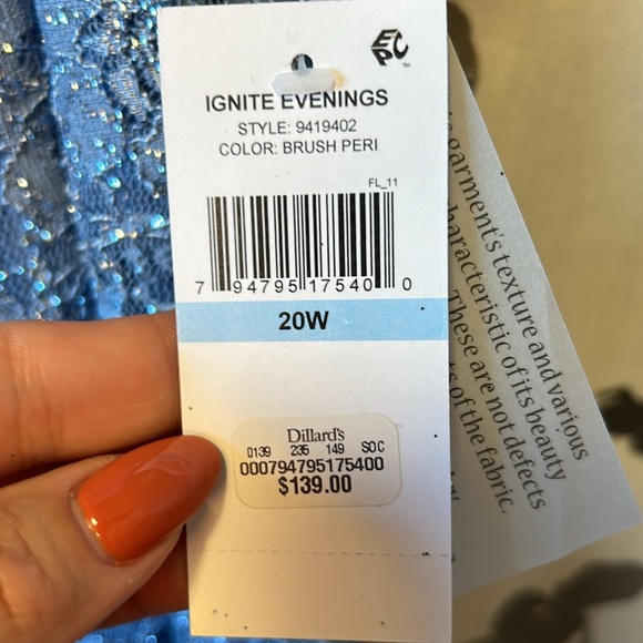 Cinderella blue lace dress with iridescent sparkle through out. - Picture 4 of 5